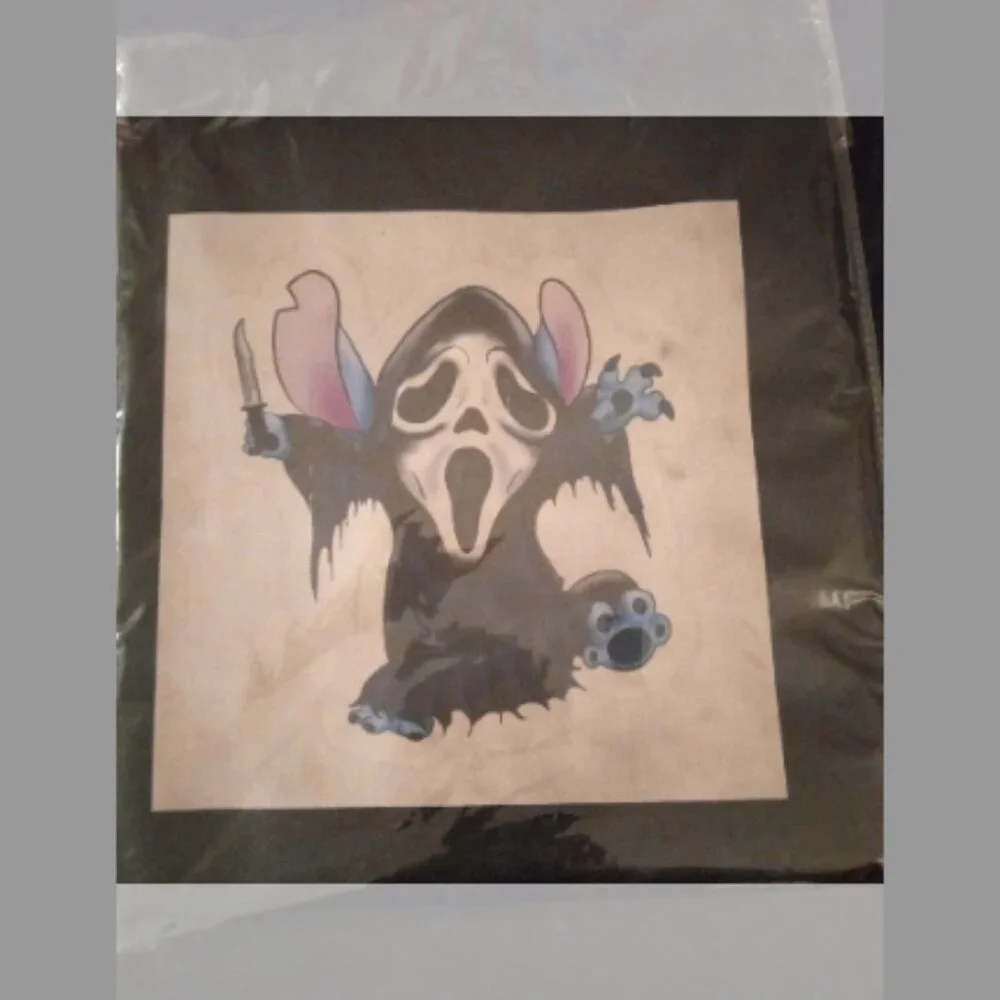 Handmade Black Halloween Bib Apron Stitch Ghostface Scream